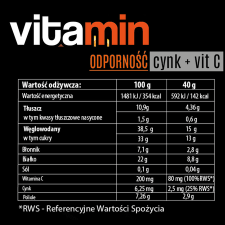 Zestaw 12szt - VITAMIN Odporność baton o smaku tropik 40g